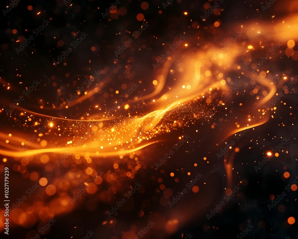 Poster mesmerizing glowing ember background with swirling fire particles creating cozy intense atmosphere