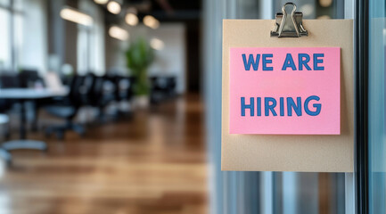 Stations With "We Are Hiring" Sticky Notes