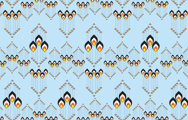 Ikat ethnic tribal ,handmade native pattern motif. Ethnic ikat abstract background art.Ikat geometric  ethnic oriental seamless pattern.Design for fabric pattern , textile ,printing and other project.