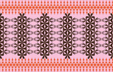 Ikat ethnic tribal ,handmade native pattern motif. Ethnic ikat abstract background art.Ikat geometric  ethnic oriental seamless pattern.Design for fabric pattern , textile ,printing and other project.
