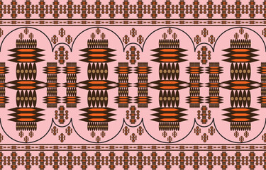 Ikat ethnic tribal ,handmade native pattern motif. Ethnic ikat abstract background art.Ikat geometric  ethnic oriental seamless pattern.Design for fabric pattern , textile ,printing and other project.