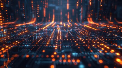 Fototapeta premium Futuristic Digital Circuit Board Visualization