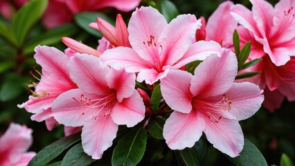 Obraz premium Elegant azelia bush depiction, great for outdoor landscaping concepts, gardening tools promotions, or nature-themed illustrations