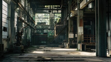 Abandoned Industrial Warehouse Interior
