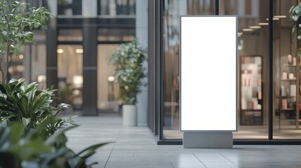 Cosmetic shop with blank space board for product promotion and advertise.