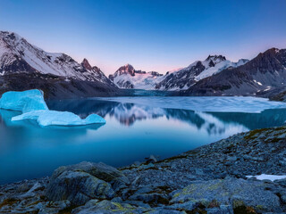 calm lake with mountains