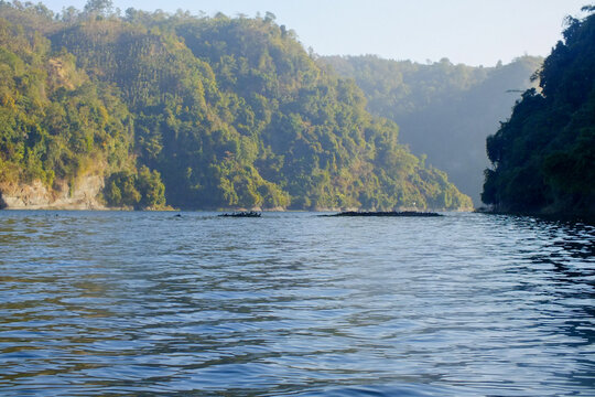 Scenic beauty of a freshwater lake 