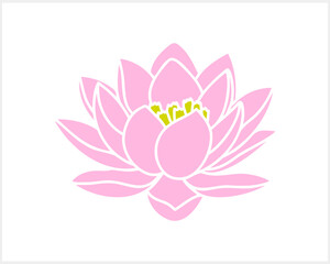 Lotus flower doodle icon isolated. Vector illustration