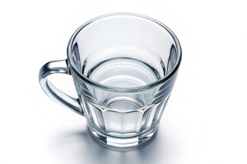 Empty, classic water glass cup isolated on white, clipping, top view