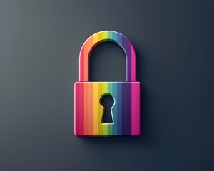 Vibrant Padlock Icon Symbolizing Diversity and Inclusivity in Security Practices