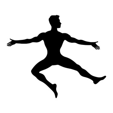 recommend clip art: 跳躍している男性のシルエットイラスト　透過背景の切り抜き