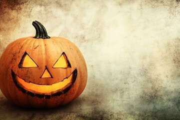 halloween pumpkin on a retro vintage background