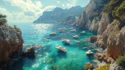 Obraz premium Scenic coastal view with clear turquoise water