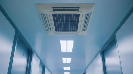 air conditioner system installed on the ceiling