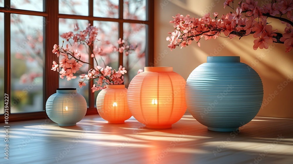 Poster bright cheerful diwalithemed product display featuring aromatic candles and decorative lanterns in a