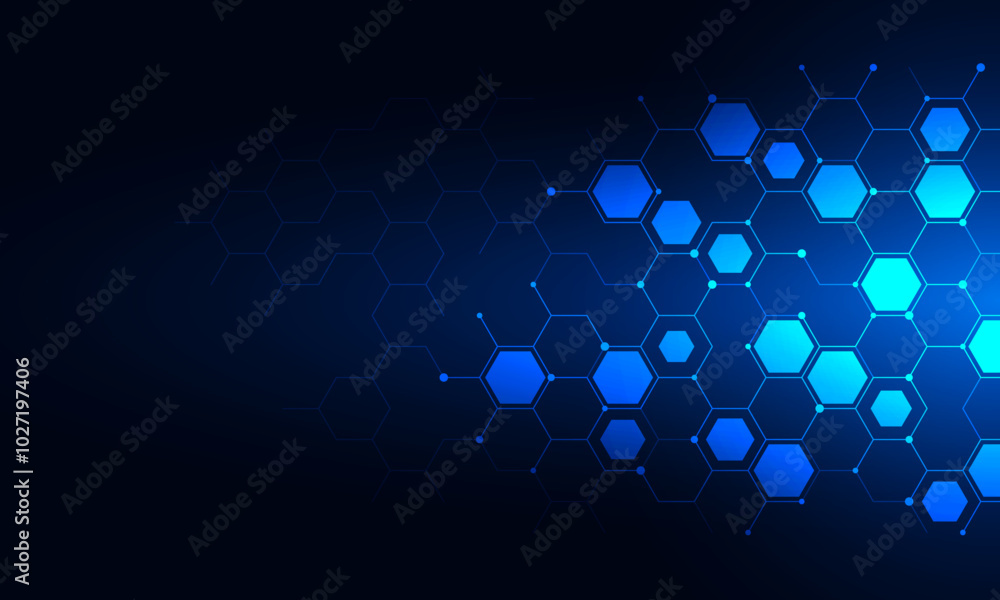 Aufkleber Abstract technology background and design element with hexagons pattern and geometric shapes