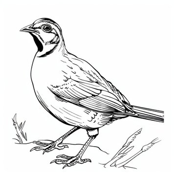 recommend clip art: Clean Line Art of Quail on White Background