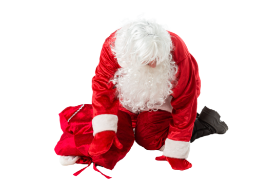 Full length portrait of Santa Claus isolated on transparent background. - Powered by Adobe