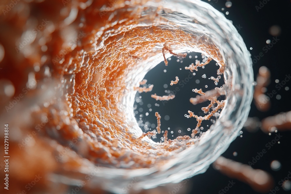 Poster a mesmerizing view of a tunnel formed by swirling particles, creating a sense of dynamic motion and 