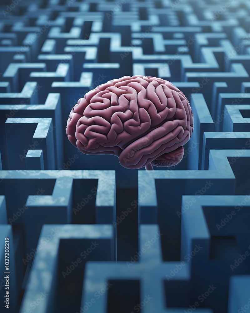 Aufkleber intricate cerebral labyrinth navigating the complexities of thought and decision making