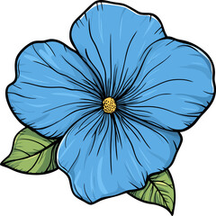 Elegant Morning Glory Flower Illustration - Detailed Floral Design