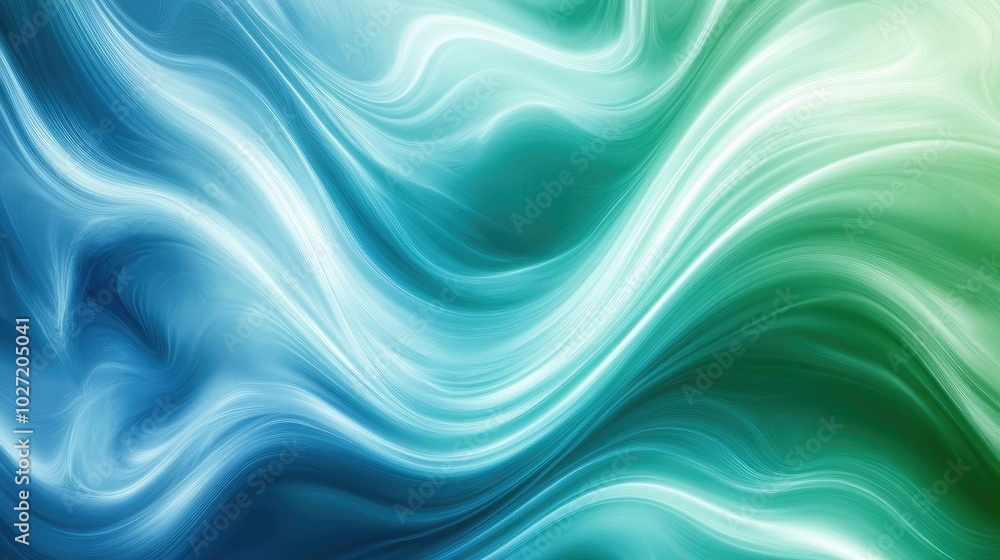 Poster abstract background with flowing lines in soft shades of blue and green, ideal for computer or phone