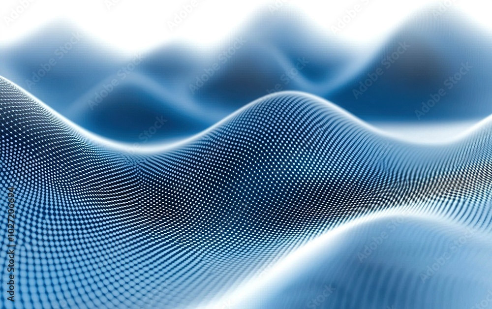 Poster abstract blue wave pattern representing digital technology and modern data visualization in a serene