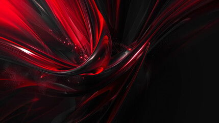 Abstract red waves flowing across a dark background with subtle highlights and movement effects