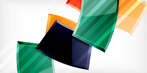 Round 3d shapes, plates background. Creative composition design template