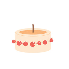Scented candle Vector hand drawn flat illustration isolated on white background.