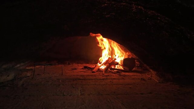 Pizza baked in a wood-fired oven