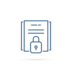 blue confidentiality agreement icon with document