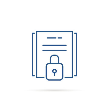blue confidentiality agreement icon with document