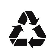 flat vector silhouette of recycle icon. Cut out