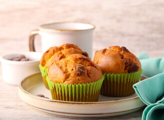 Peanut butter and chocolate chips muffins