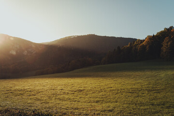 sunrise in the mountains