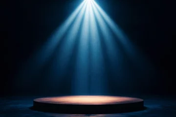 Ingelijste posters A dramatic spotlight illuminates a stage, creating a stunning atmosphere for performances or presentations. © enterdigital