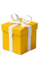 yellow gift box isolated on PNG background