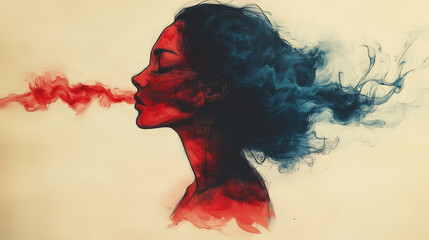 Fototapeta premium portrait of a woman with hair