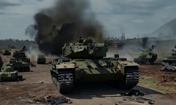 Huge Tank in The Battlefield