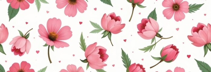 Pattern Flowers on a Light Background