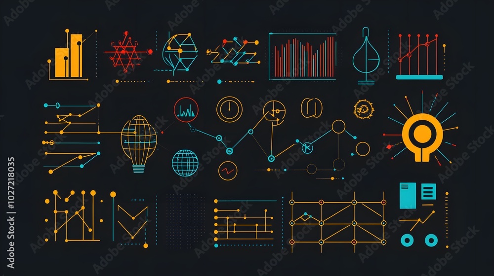 Poster iconography: a sleek design using simplified icons to represent complex concepts or data in an easil