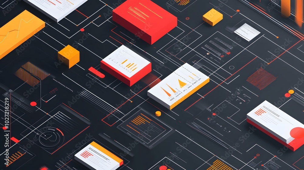 Leinwandbilder grid layout structure: a structured grid layout aligning infographic elements with precision to main