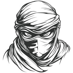 Ninja Face Vector Illustration
