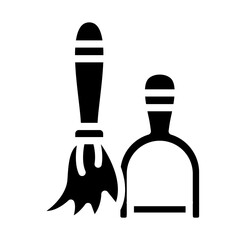 Broom and Dustpan Vector Design Icon Style