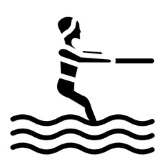 Water Skiing Vector Design Icon Style
