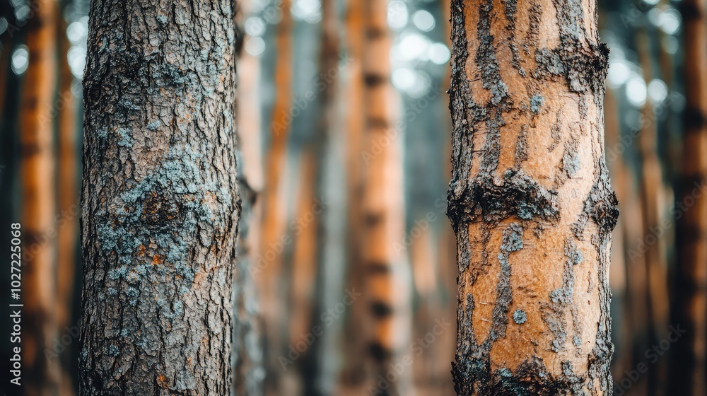 Poster detail of tree bark in forest setting