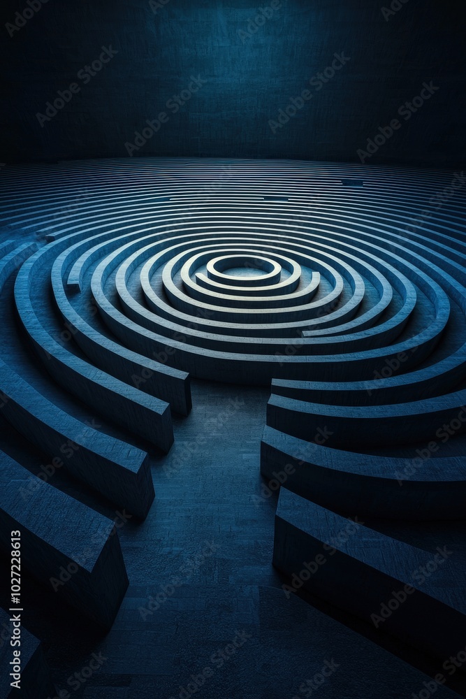 Poster abstract paths converging to symbolize strategic alignment in business