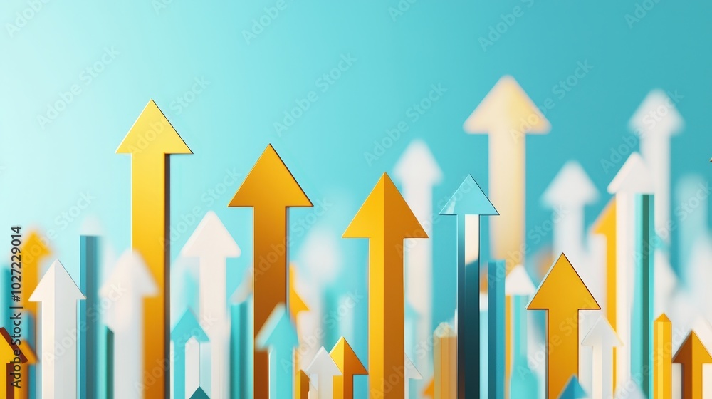Aufkleber abstract patterns of financial arrows pointing upward and flowing seamlessly together