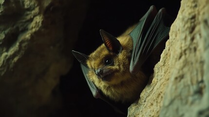 Fototapeta premium Close-Up of a Bat in Its Natural Habitat